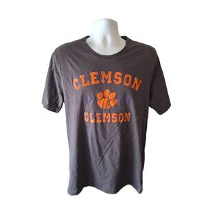 Clemson Tigers T Shirt XL Gray Short Sleeve Crew Neck Distressed Y2K Streetwear